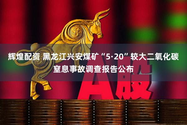 辉煌配资 黑龙江兴安煤矿“5·20”较大二氧化碳窒息事故调查报告公布