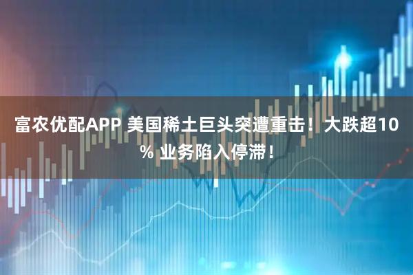 富农优配APP 美国稀土巨头突遭重击！大跌超10% 业务陷入停滞！